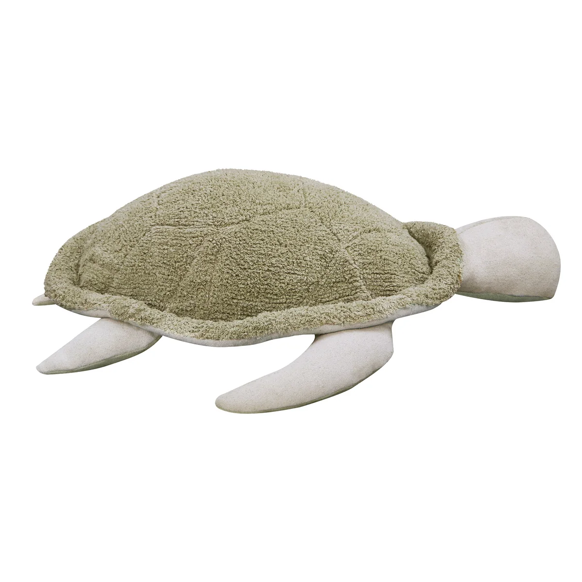 Lorena Canals - Sea Turtle Pouf, 85 x 115 cm, olive / nature