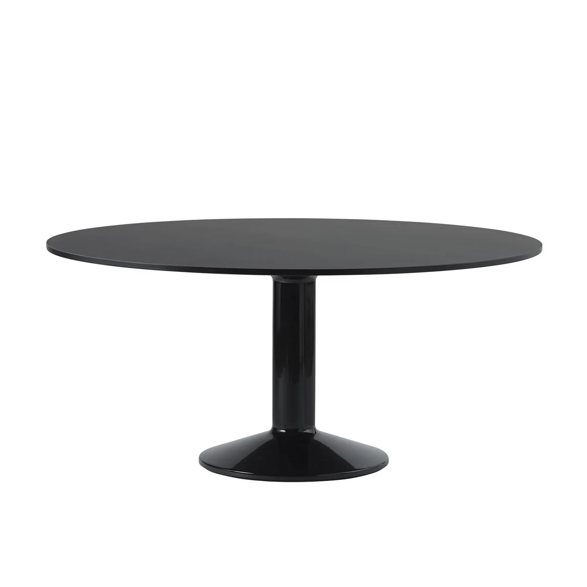 Muuto - Midst Table de salle à manger, Ø 160 cm, linoléum noir / noir Muuto - Midst Table de salle à manger, Ø 160 cm, linoléum noir / noir