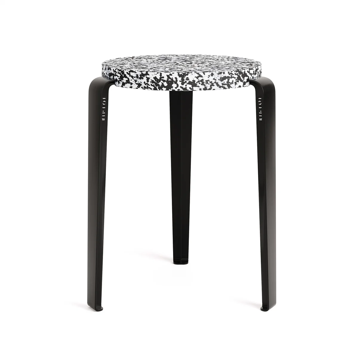 TipToe - LOU Tabouret Macchiato, plastique recyclé / noir graphite TipToe - LOU Tabouret Macchiato, plastique recyclé / noir graphite
