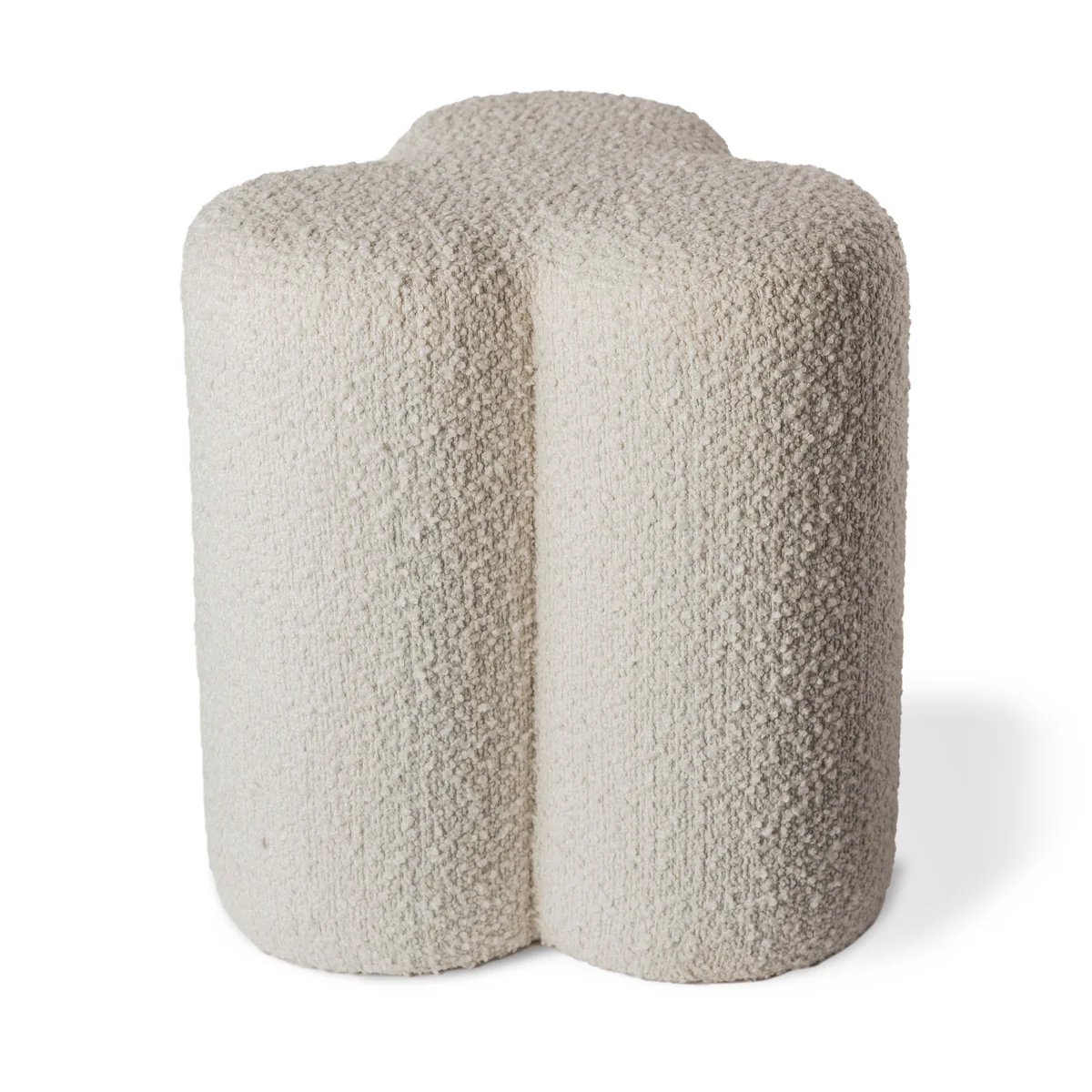POLSPOTTEN - Clover Tabouret, Ø 45 x H 37 cm, Boucle / écru