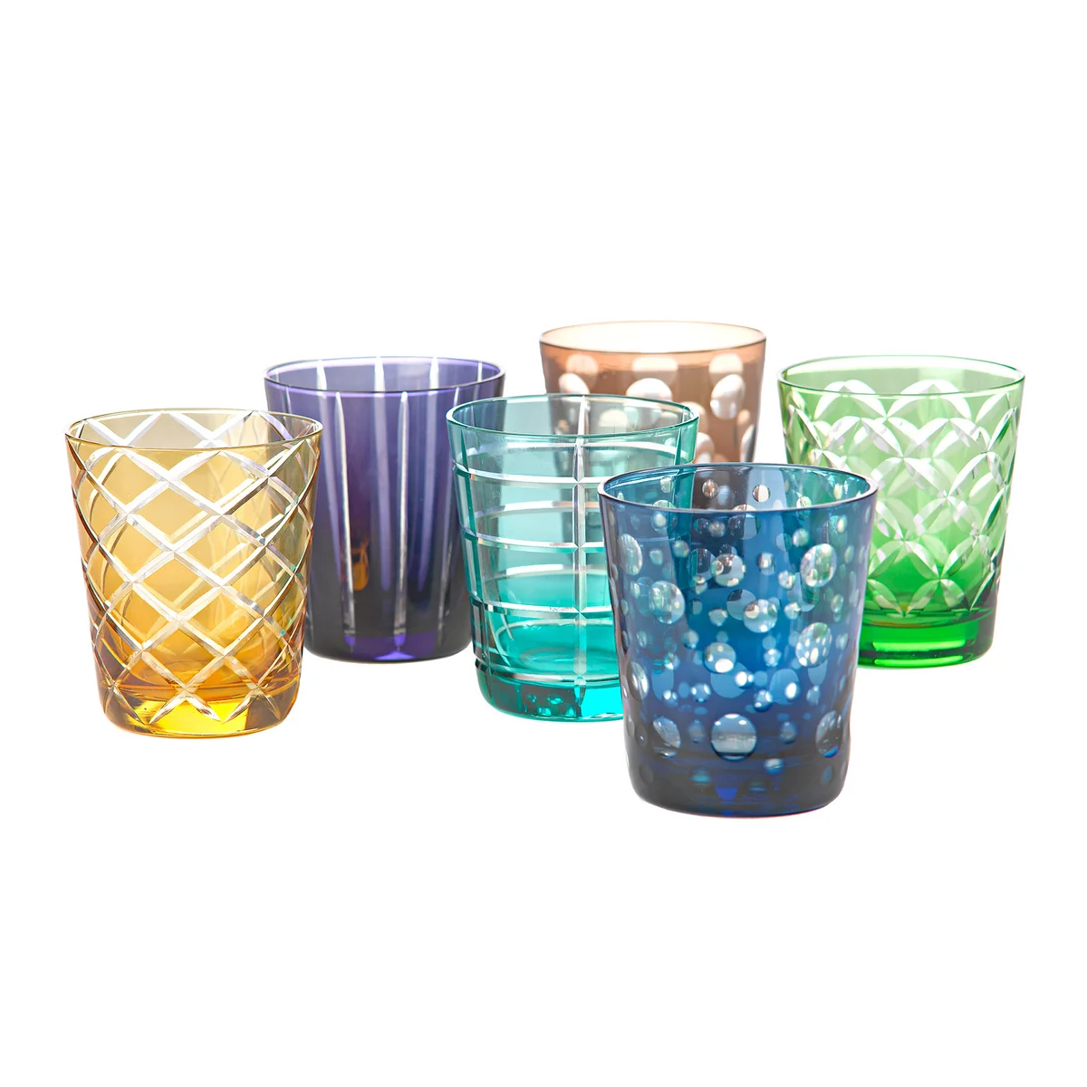 POLSPOTTEN - Cuttings Verre, multicolore (set de 6) POLSPOTTEN - Cuttings Verre, multicolore (set de 6)