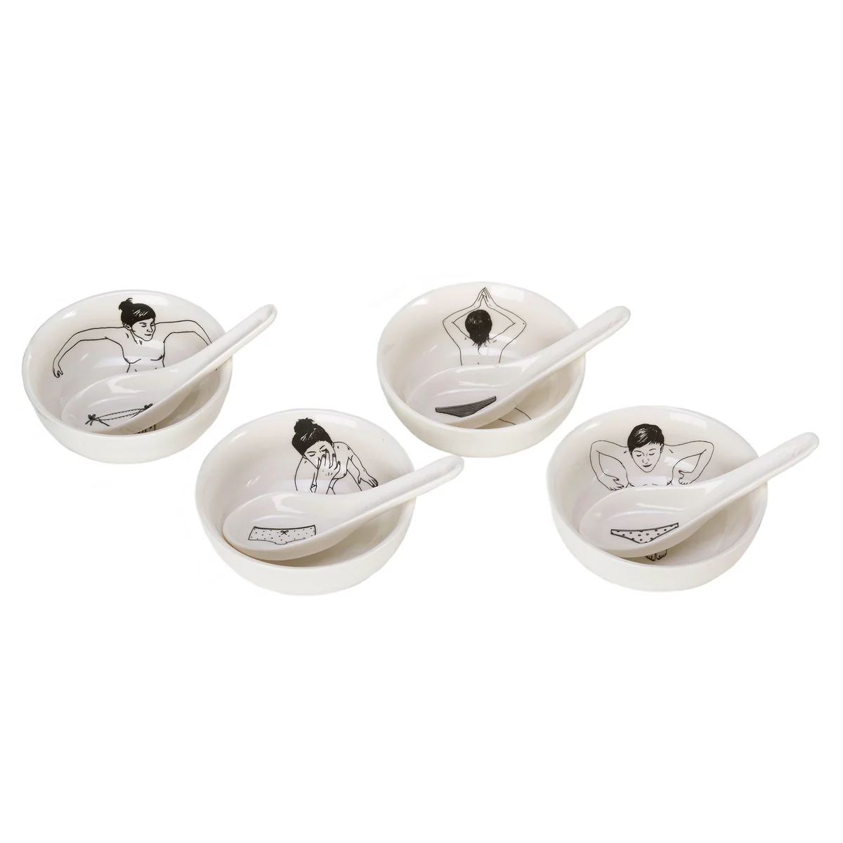 POLSPOTTEN - Undressed Bol, blanc (set de 4) POLSPOTTEN - Undressed Bol, blanc (set de 4)