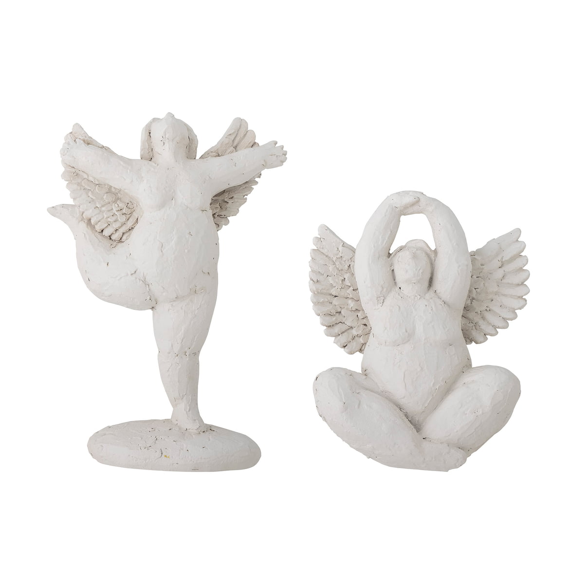 bloomingville - figurines décoratives hadassa, blanc (lot de 2)