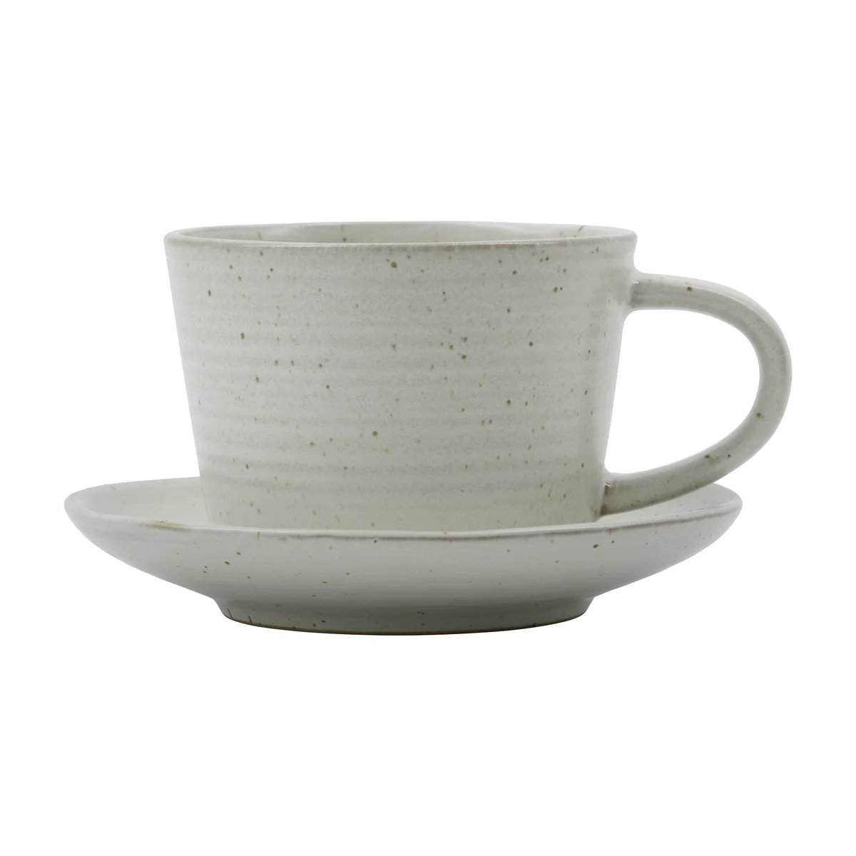 House Doctor - Pion Tasse avec soucoupe, gris / blanc House Doctor - Pion Tasse avec soucoupe, gris / blanc