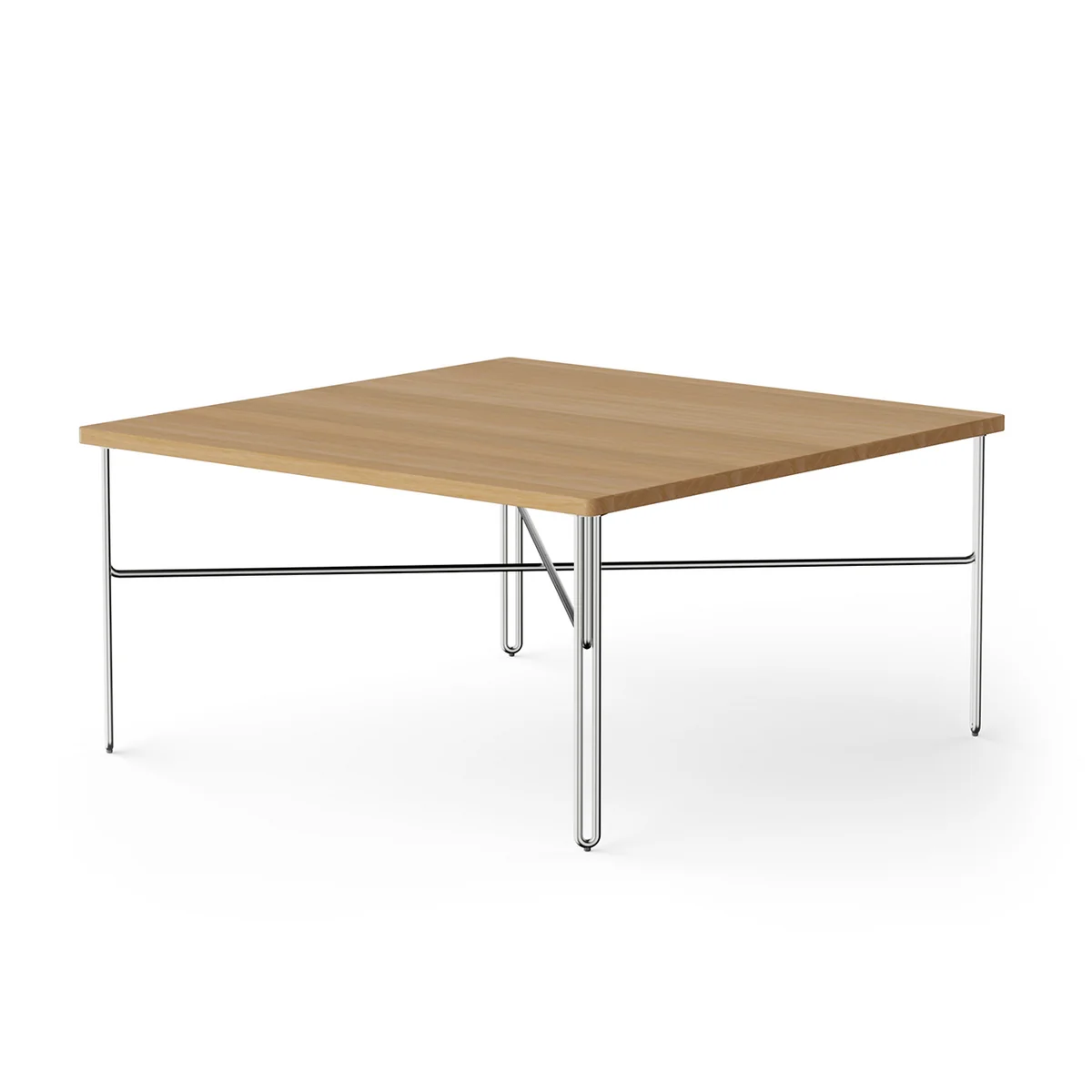 NINE - Inline Table basse, 80 x 80 cm, chêne / acier inoxydable poli NINE - Inline Table basse, 80 x 80 cm, chêne / acier inoxydable poli