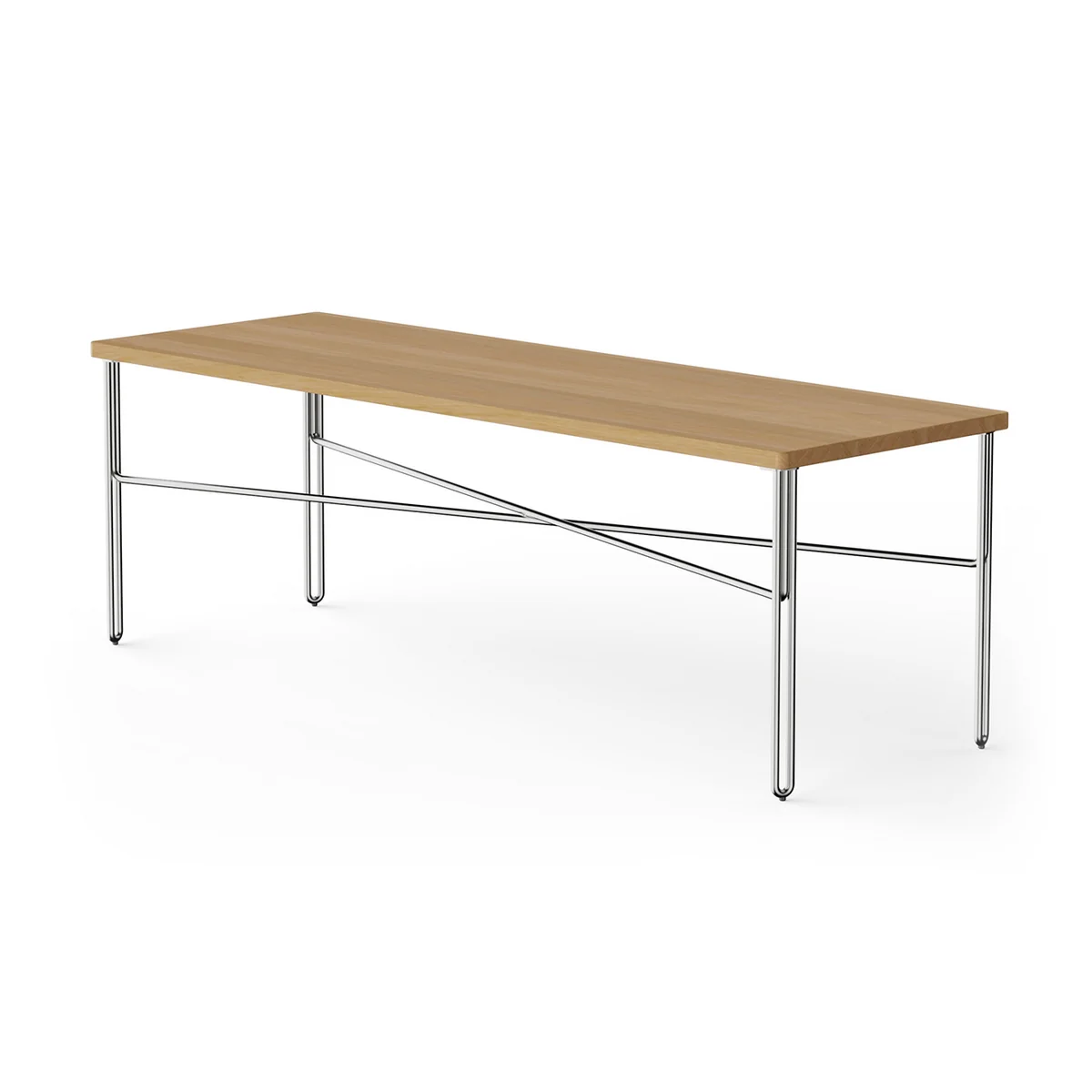 NINE - Inline Table basse, 120 x 40 cm, chêne / acier inoxydable poli NINE - Inline Table basse, 120 x 40 cm, chêne / acier inoxydable poli
