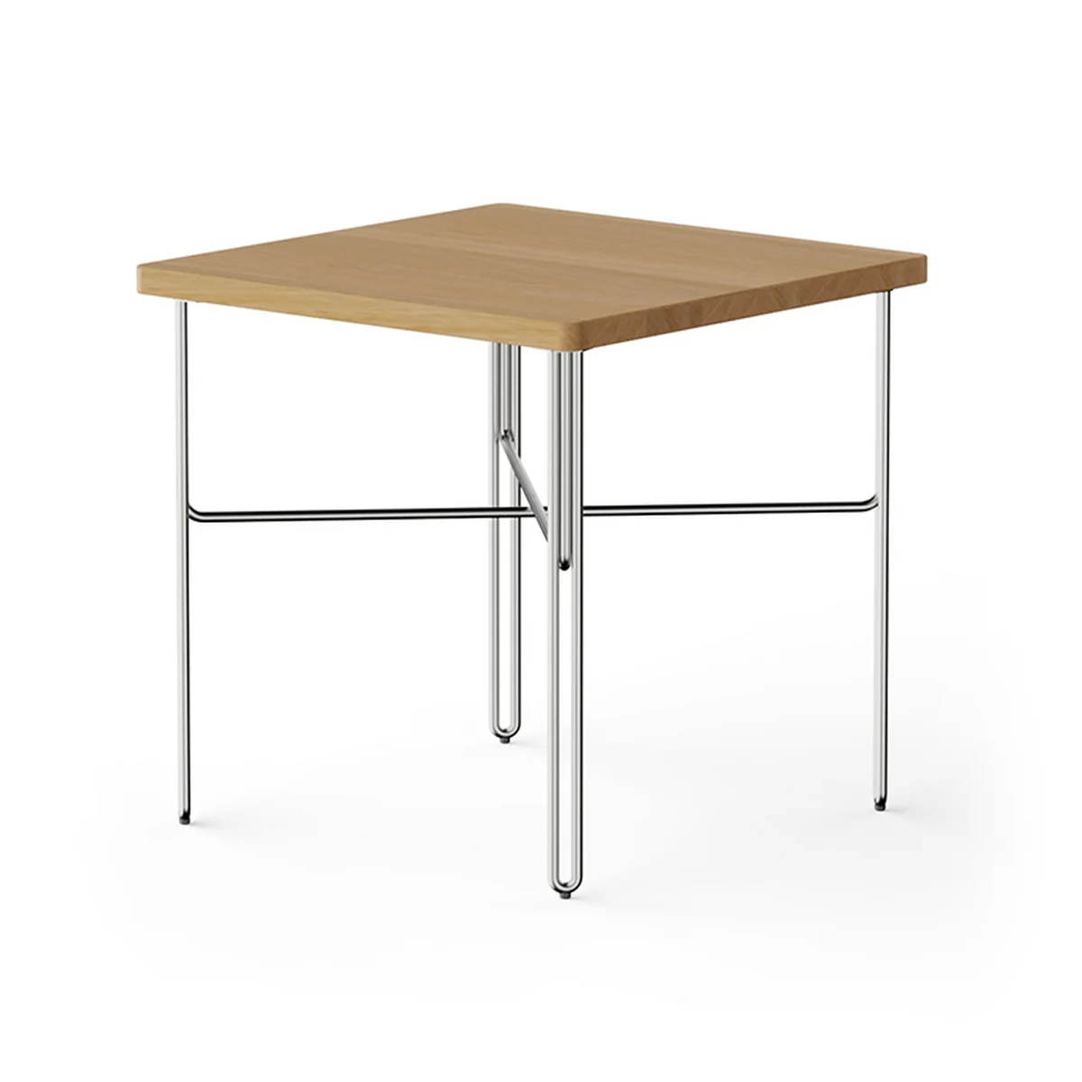 NINE - Inline Table d'appoint, 40 x 40 cm, chêne / acier inoxydable poli NINE - Inline Table d'appoint, 40 x 40 cm, chêne / acier inoxydable poli
