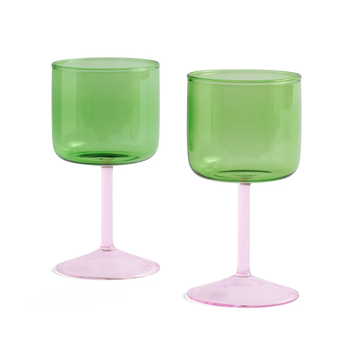 HAY - Tint Verre à vin, vert / rose (set de 2) HAY - Tint Verre à vin, vert / rose (set de 2)