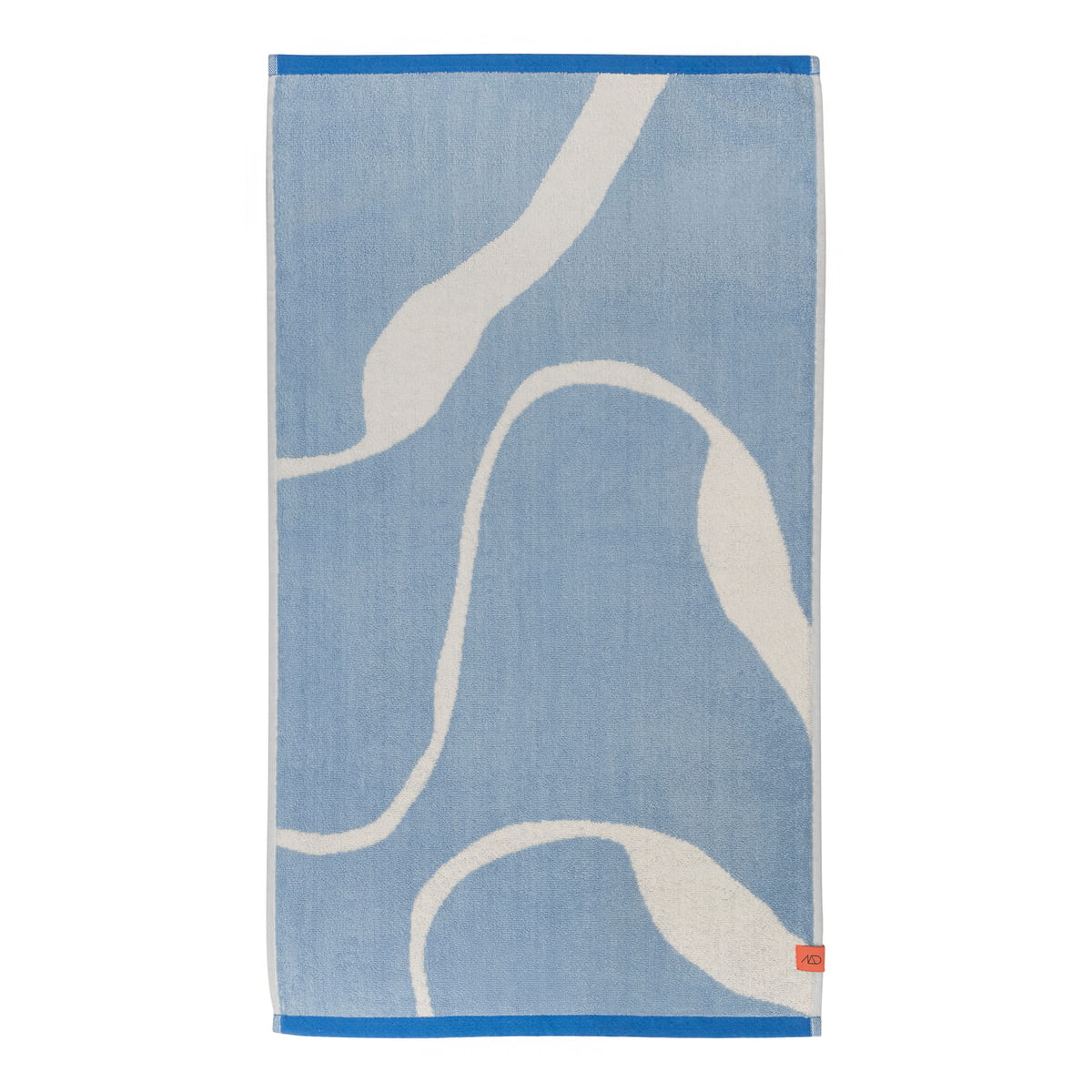 mette ditmer - nova arte serviette de bain, 70 x 133 cm, bleu clair / blanc cassé