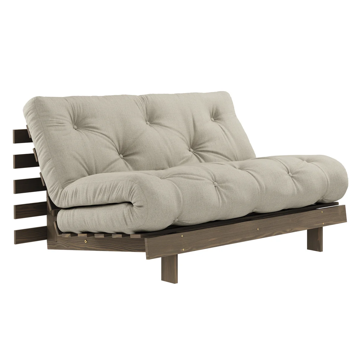 Karup - Roots Canapé-lit, 140 x 200 cm, pin brun carob / lin (914)