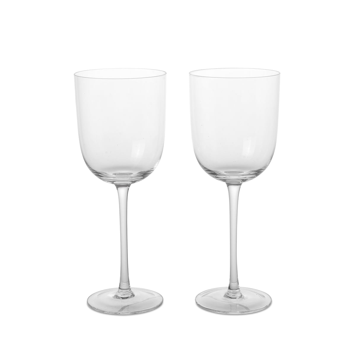 ferm living - host verre à vin blanc, transparent (set de 2)