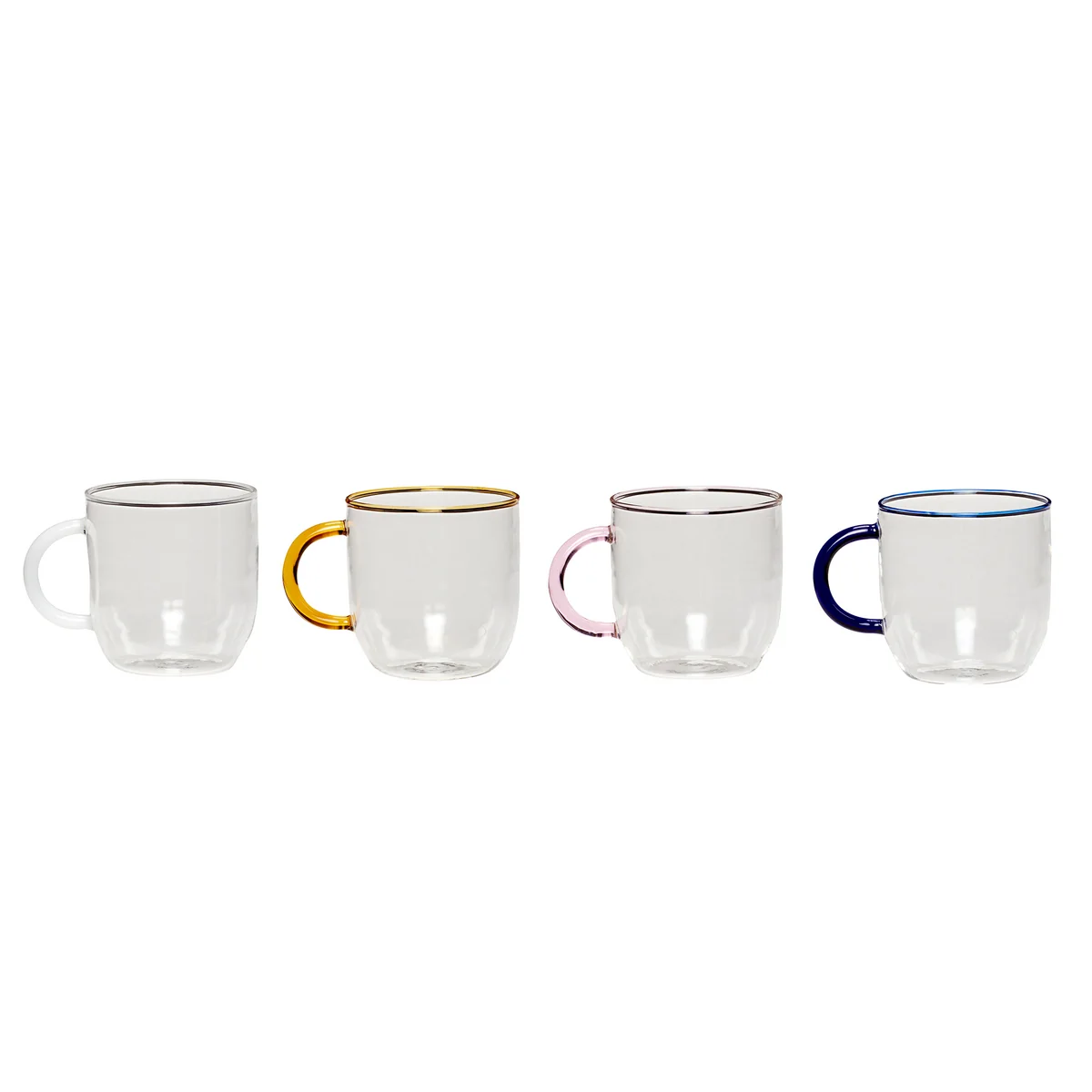 Hübsch Interior - Kiosk Tasse en verre, transparente / multicolore (set de 4) Hübsch Interior - Kiosk Tasse en verre, transparente / multicolore (set de 4)