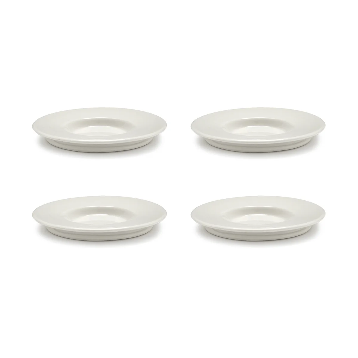 Serax - Dune Soucoupe pour tasse à espresso by Kelly Wearstler, Ø 11 cm, albâtre / blanc (set de 4)