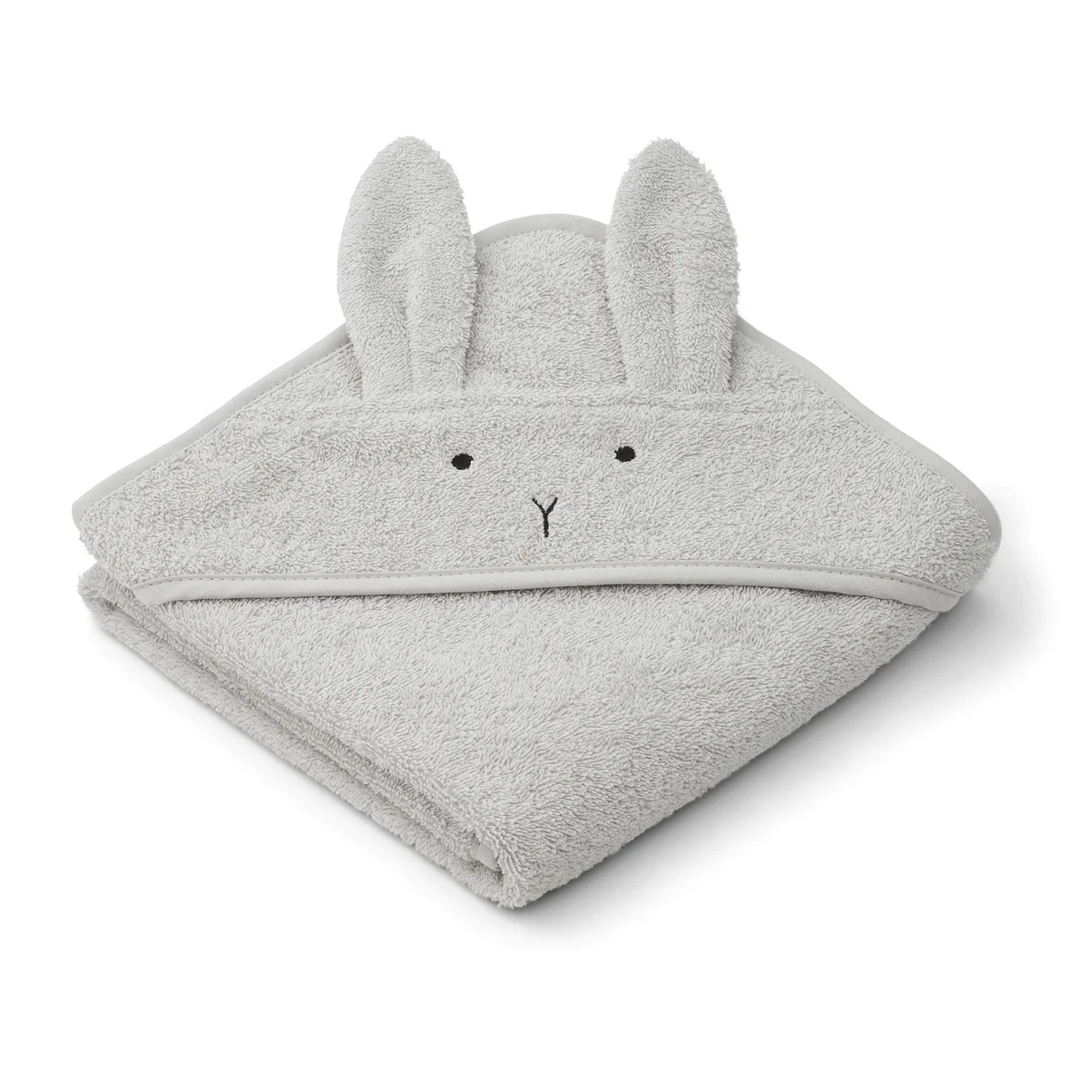 LIEWOOD - Albert Serviette de bain pour bébé avec capuche, lapin, gris