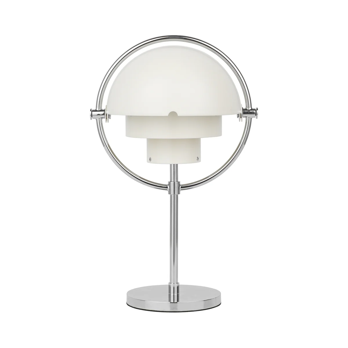 GUBI - Multi-Lite Portable Akku Lampe de table, chrome / blanc semi-mat GUBI - Multi-Lite Portable Akku Lampe de table, chrome / blanc semi-mat