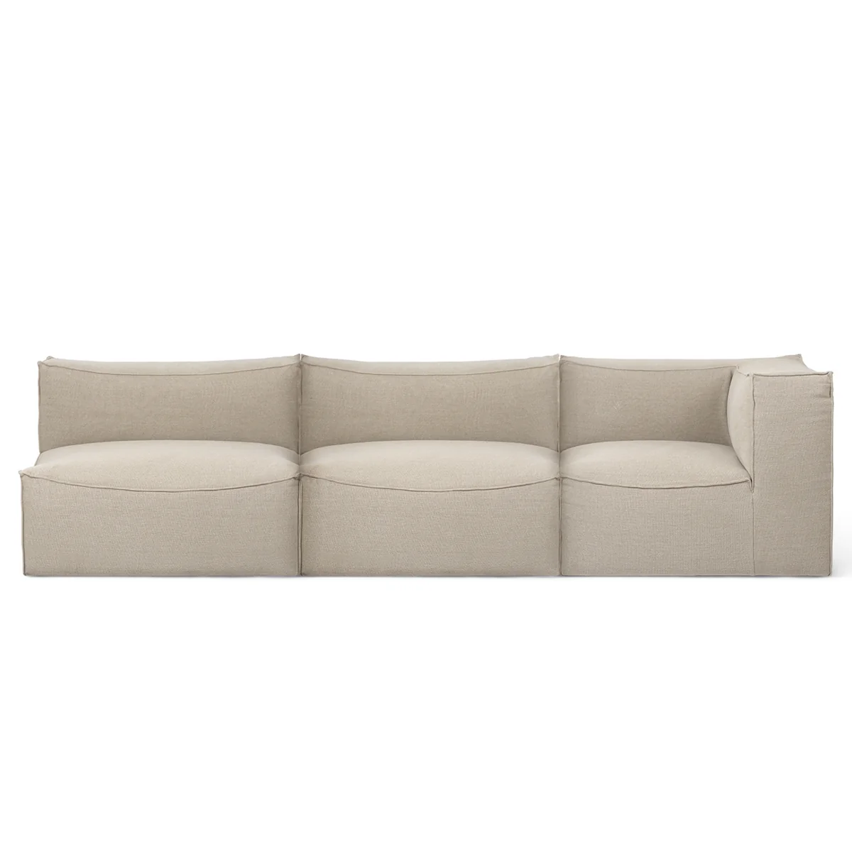 Ferm Living - Catena Modular Canapé 3 places avec accoudoir à droite, naturel (Rich Linen) Ferm Living - Catena Modular Canapé 3 places avec accoudoir à droite, naturel (Rich Linen)