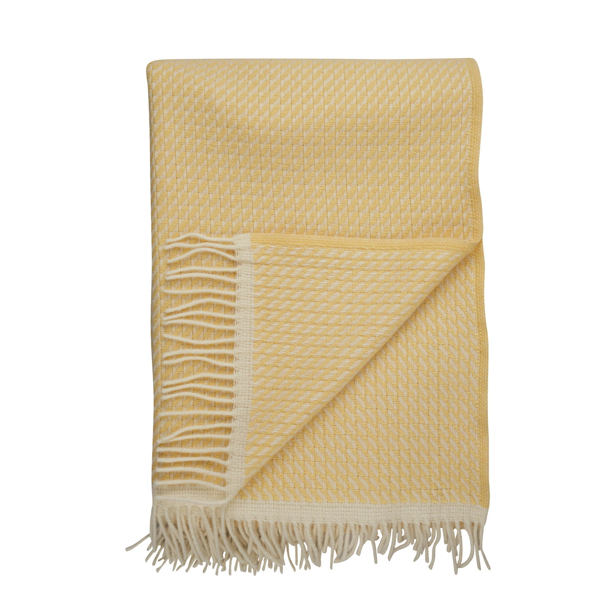 røros tweed - mello couverture de laine, 210 x 150 cm, lemon yellow