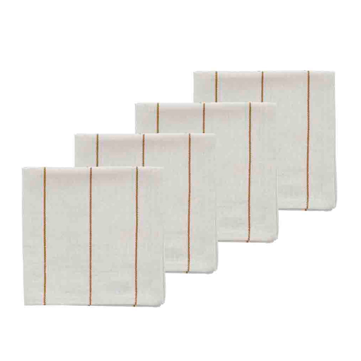 södahl - serviette de table line 40 x 40 cm, blanc cassé / or (lot de 4)