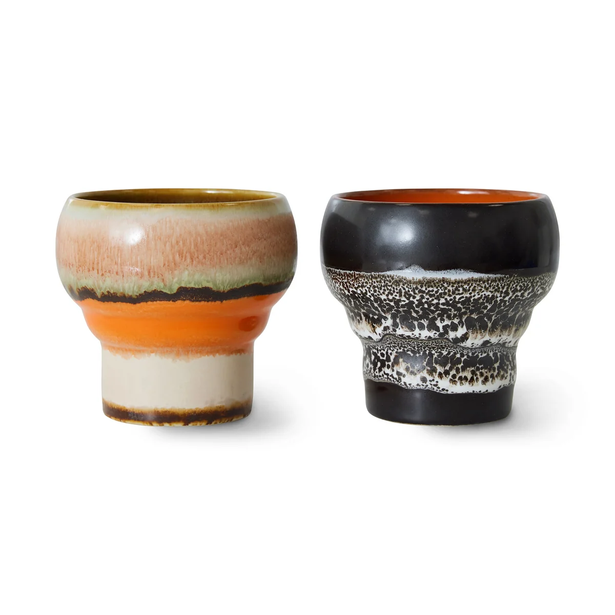 HKliving - 70's Tasse à lungo, 240 ml, basalte (set de 2)