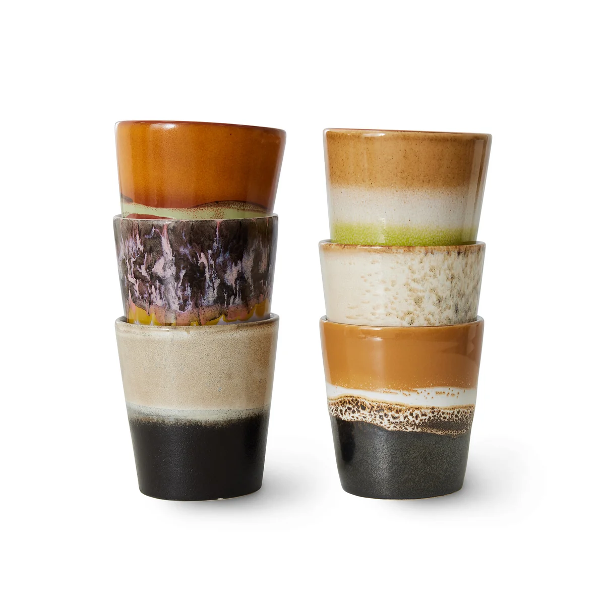 HKliving - 70's Tasse à café, 230 ml, soil (set de 6) HKliving - 70's Tasse à café, 230 ml, soil (set de 6)