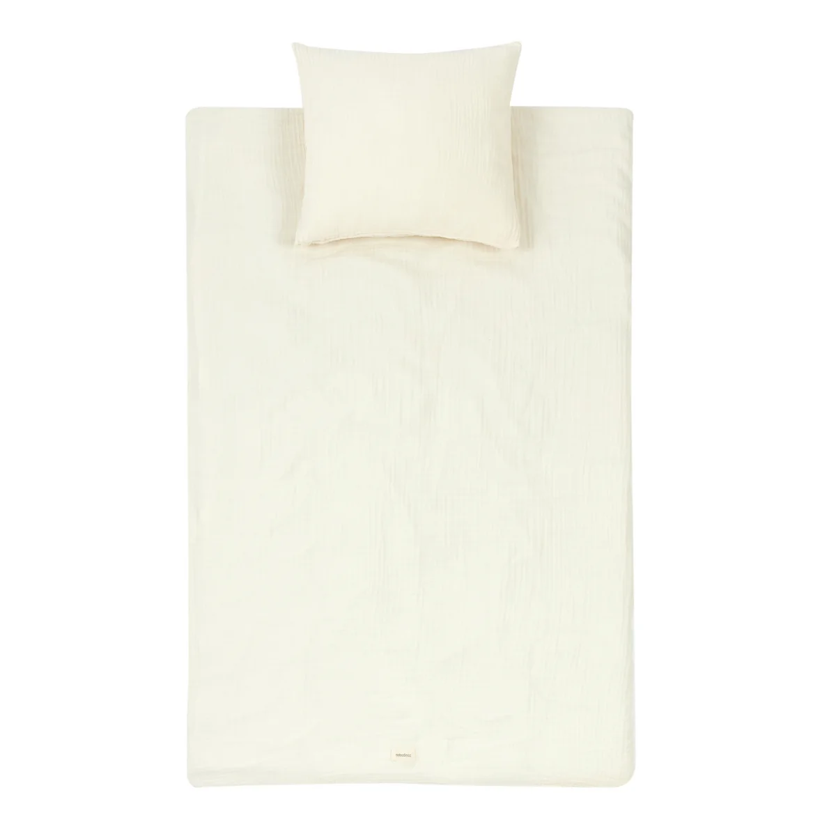 Nobodinoz - Wabi Sabi Parure de lit enfant en mousseline, 100 x 140 cm, natural