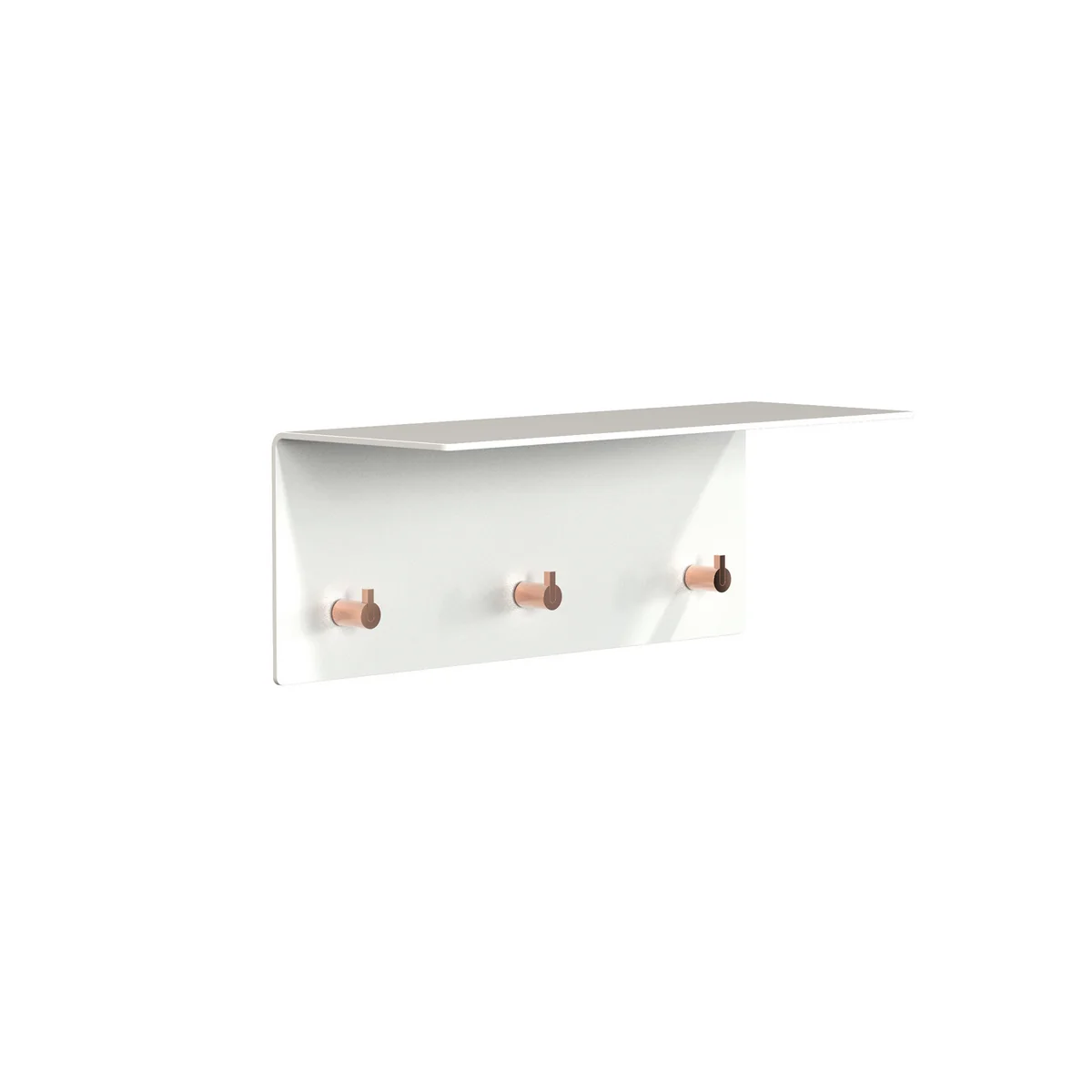 Frost - Unu Portemanteau mural 40 x 15 x 15 cm, blanc mat / cuivre poli