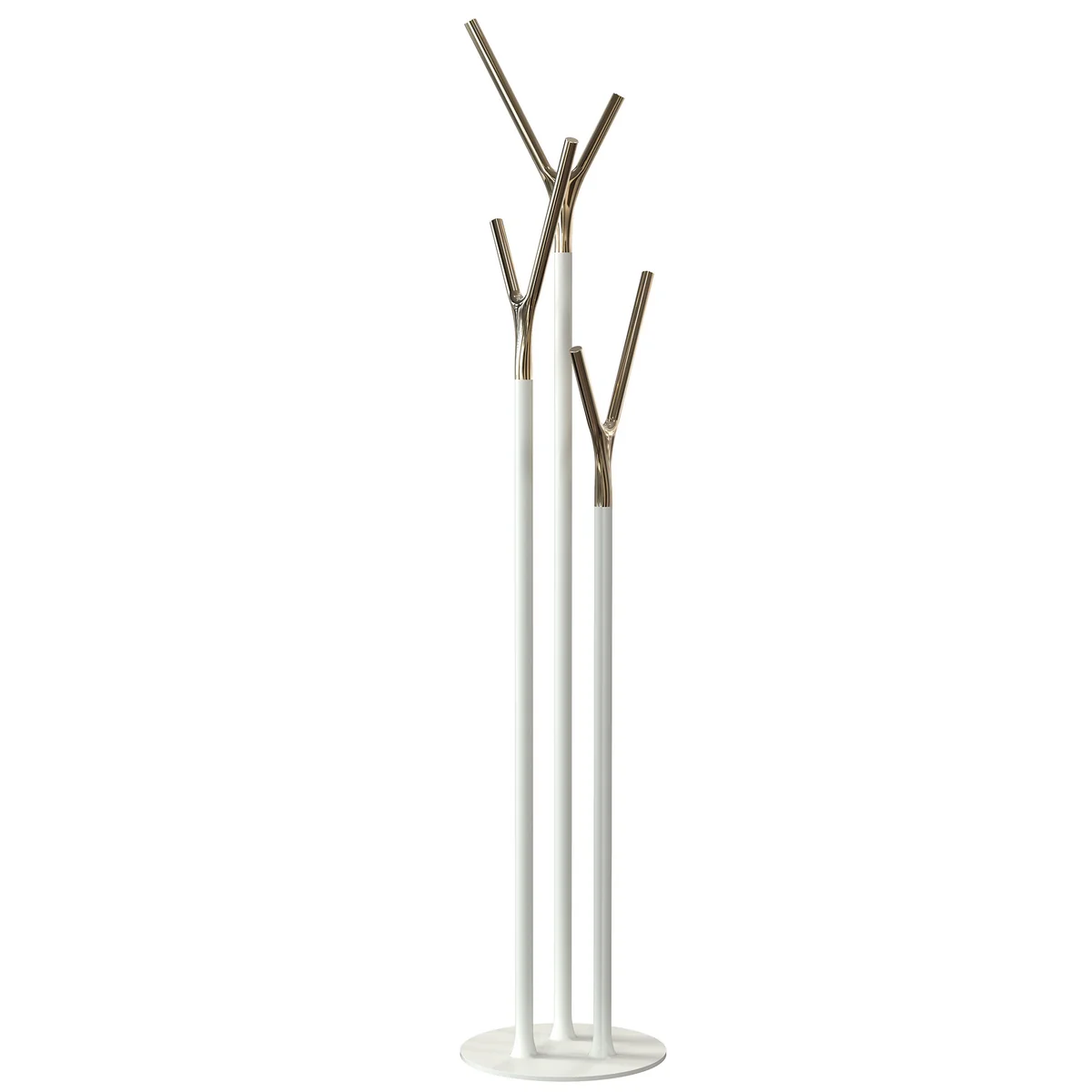 Frost - Wishbone Portemanteau, blanc mat / or poli