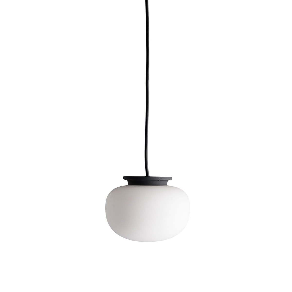 frandsen - supernate lampe suspendue, ø 13 x 10 h cm, blanc opale / noir