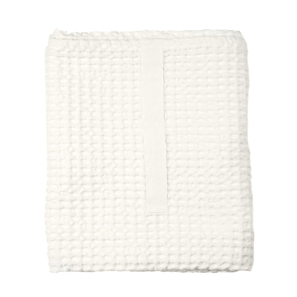 the organic company - big waffle drap de bain & couverture, 100 x 150 cm, natural blanc