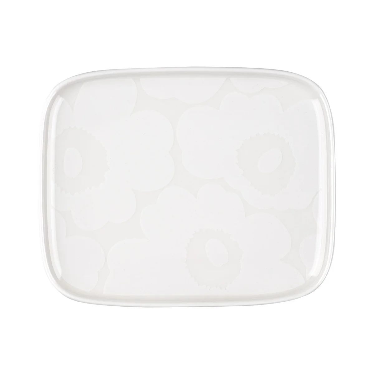 Marimekko - Oiva Unikko Plateau de service, 15 x 12 cm, blanc Marimekko - Oiva Unikko Plateau de service, 15 x 12 cm, blanc