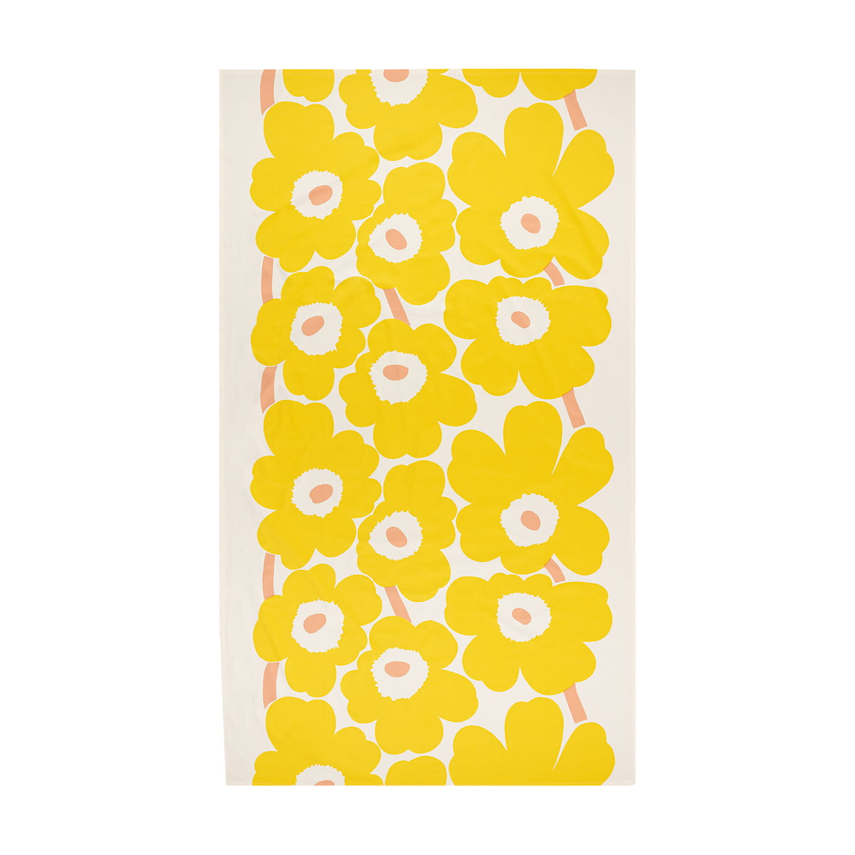 marimekko - unikko nappe, 140 x 250 cm, cotton / yellow / pink