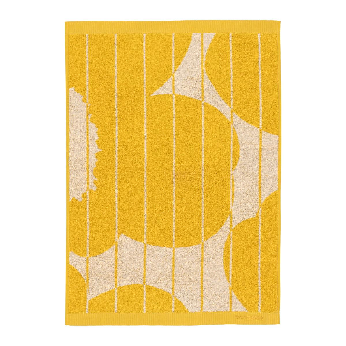 marimekko - vesi unikko serviette de bain, 50 x 70 cm, spring yellow / ecru