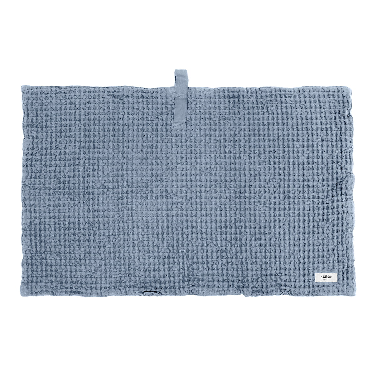 the organic company - big waffle tapis de bain, 55 x 80 cm, gris bleu