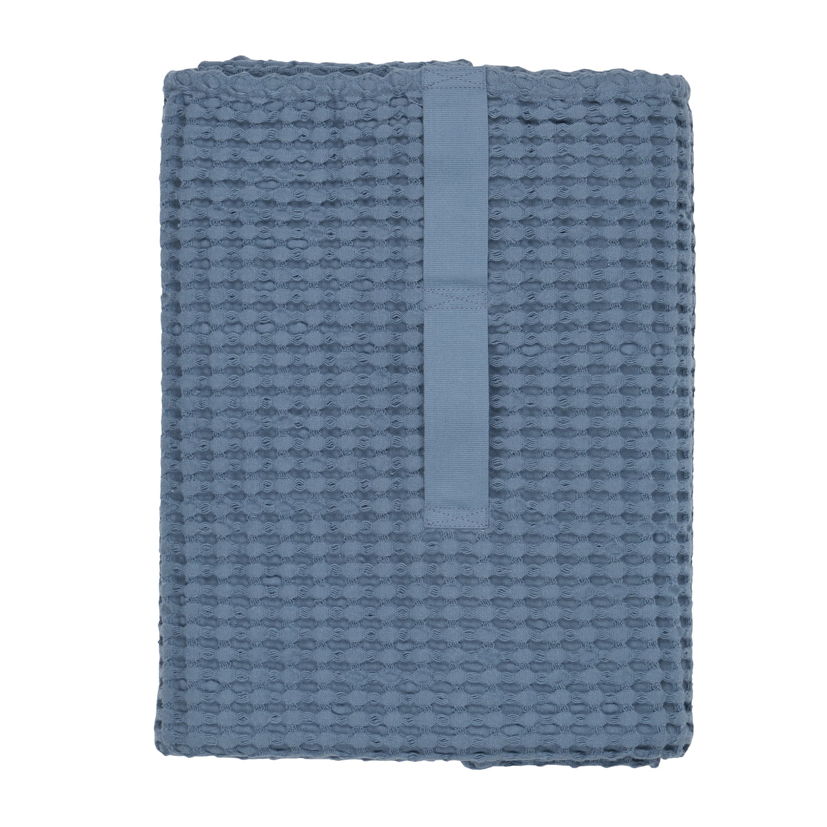 the organic company - big waffle drap de bain & couverture, 100 x 150 cm, gris bleu