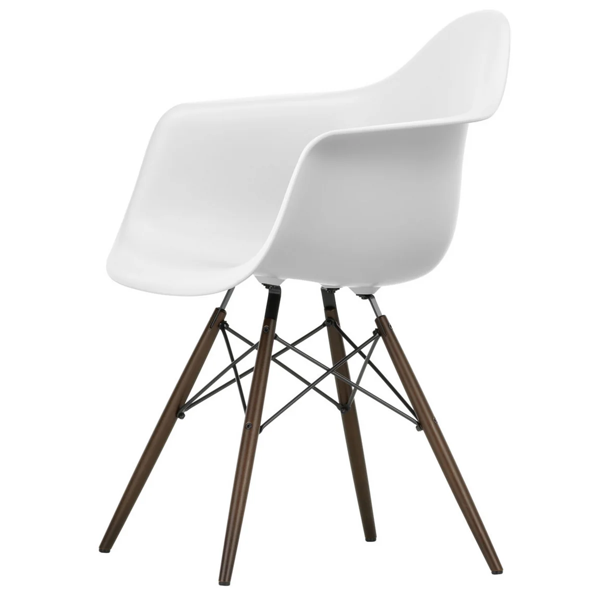 Vitra - Eames Plastic Armchair DAW RE, érable foncé / blanc coton (patins en feutre basic dark) Vitra - Eames Plastic Armchair DAW RE, érable foncé / blanc coton (patins en feutre basic dark)