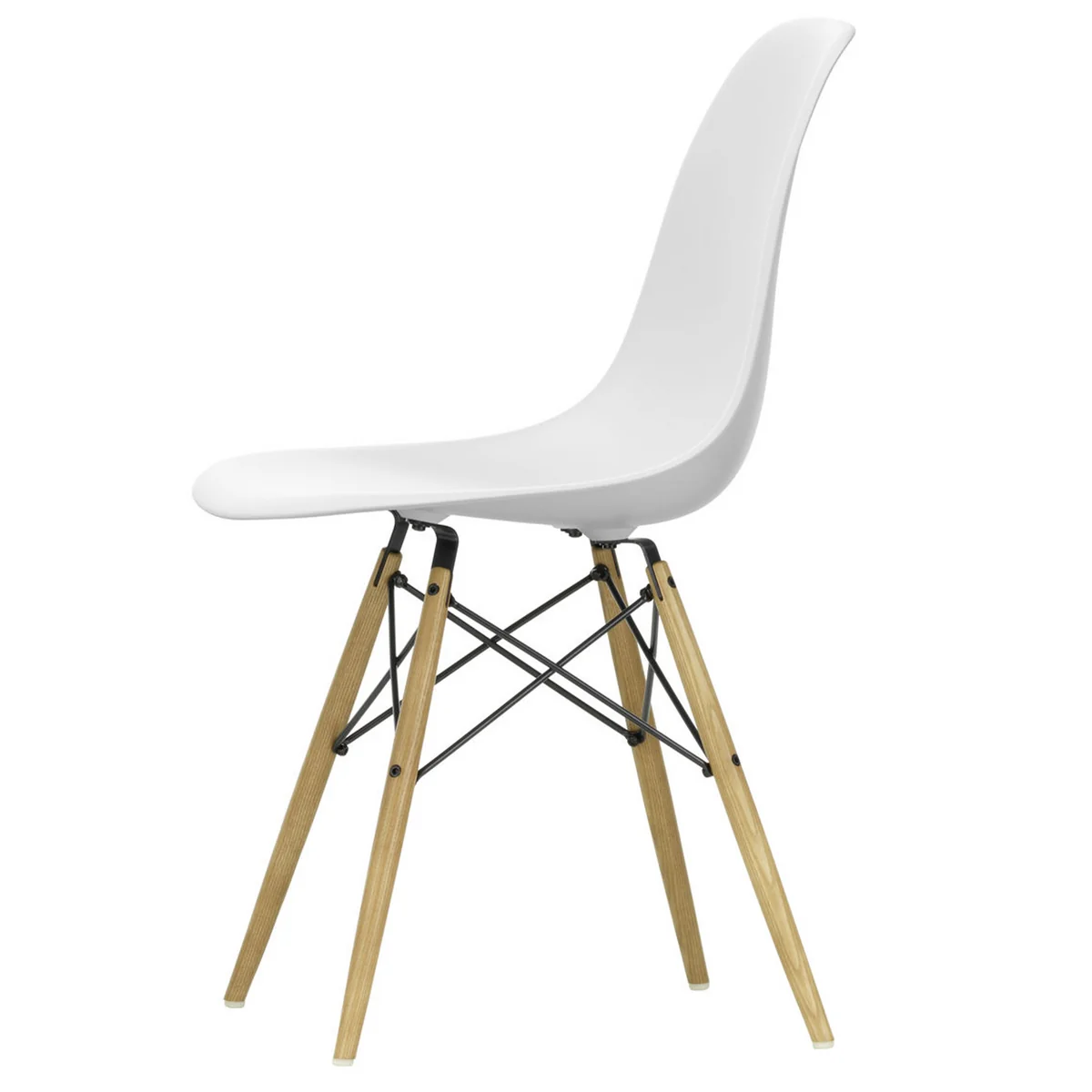 Vitra - Eames Plastic Side Chair DSW RE, frêne couleur miel / blanc coton (patins en feutre basic dark) Vitra - Eames Plastic Side Chair DSW RE, frêne couleur miel / blanc coton (patins en feutre basic dark)