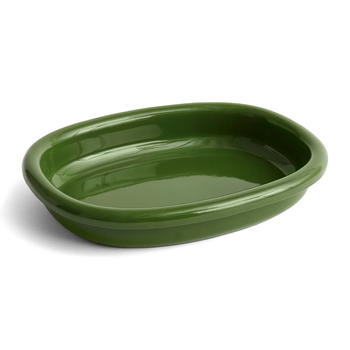 HAY - Barro Plat de service ovale, vert HAY - Barro Plat de service ovale, vert