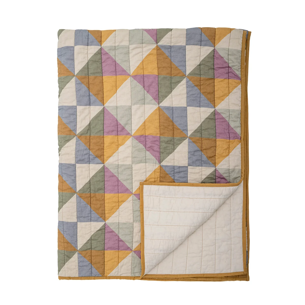 Bloomingville - Crewe Couverture Quilt, jaune Bloomingville - Crewe Couverture Quilt, jaune