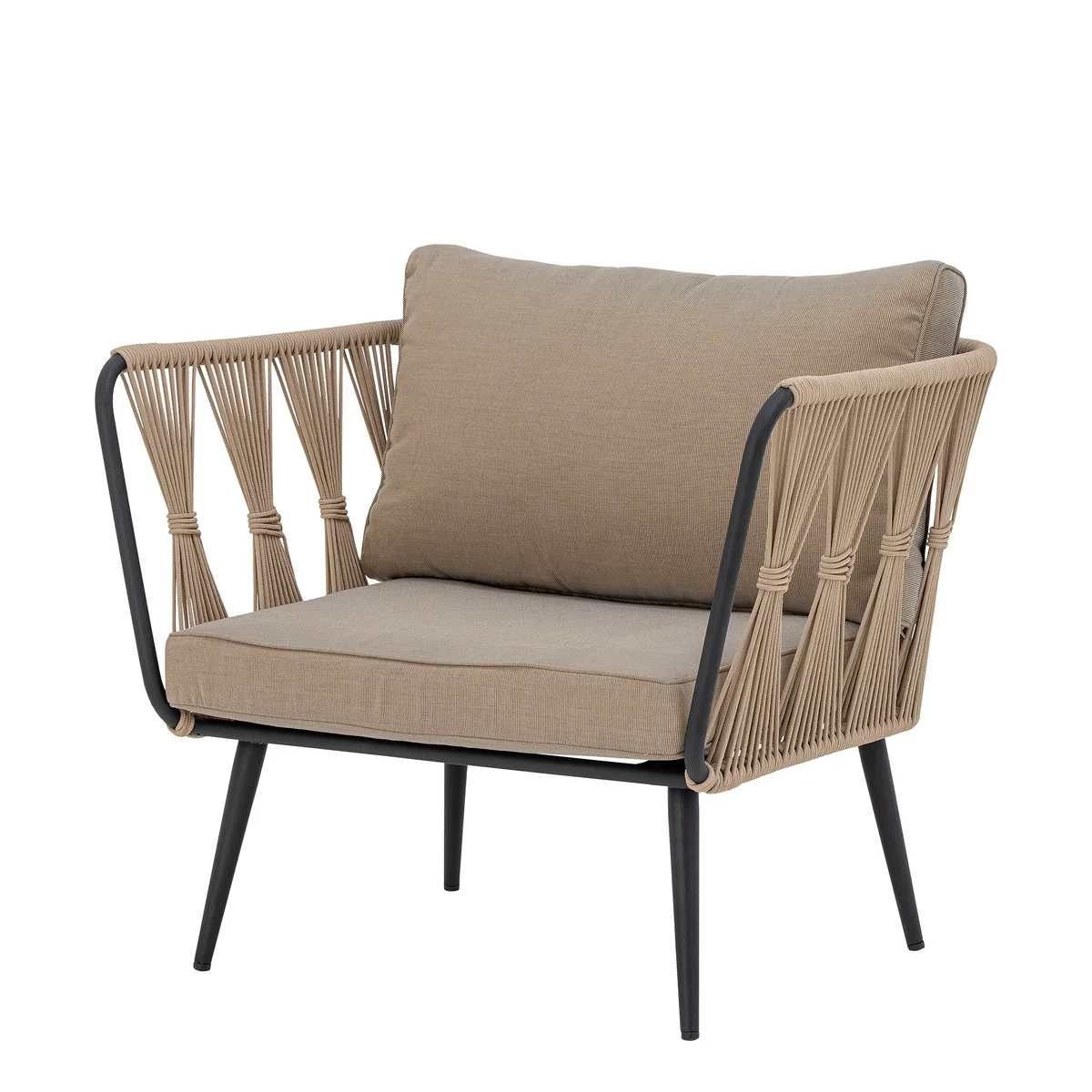 Bloomingville - Pavone Outdoor Fauteuil de salon, marron / beige Bloomingville - Pavone Outdoor Fauteuil de salon, marron / beige
