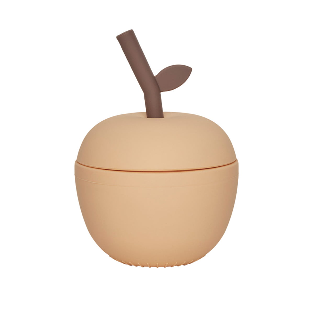oyoy mini - gobelet à pomme avec paille, peach