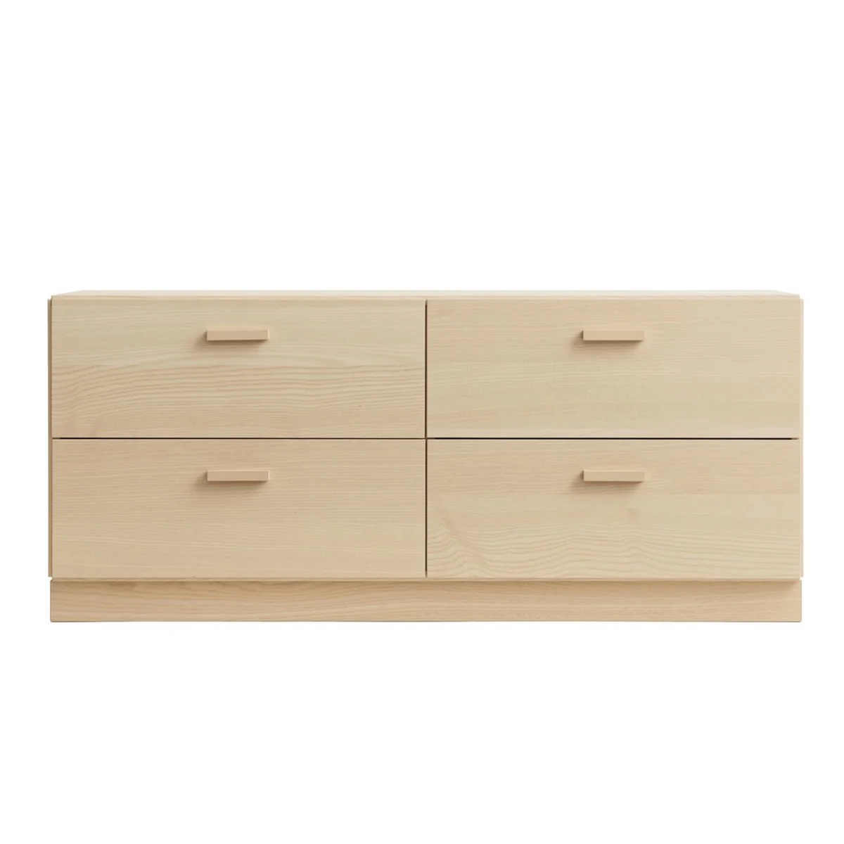 String - Relief Commode avec socle, basse, 123 x 41 x 46,6 cm, frêne
