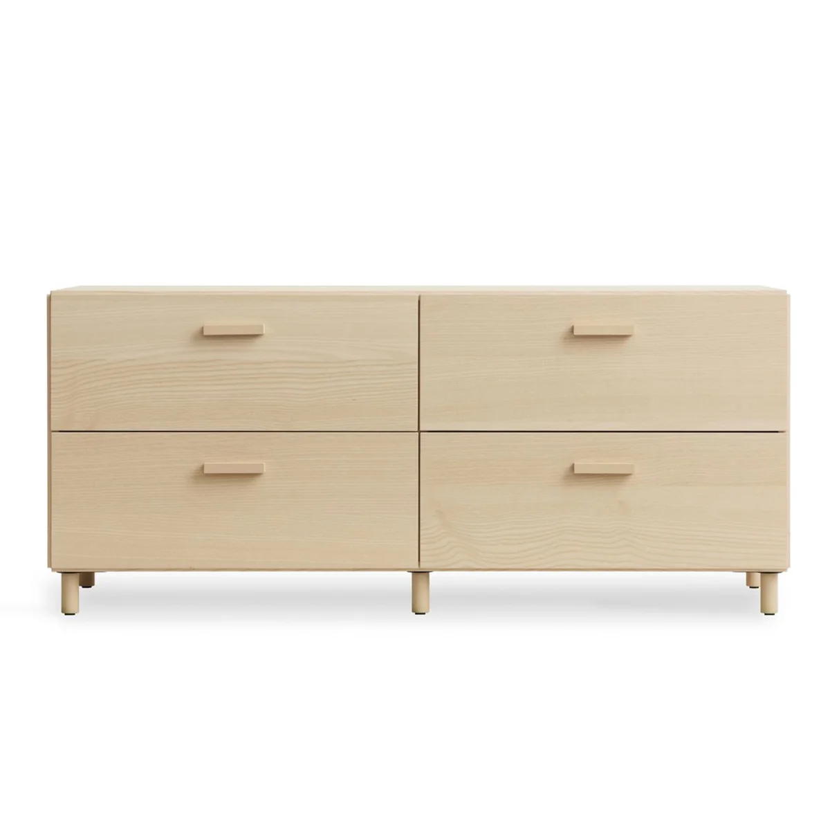 String - Relief Commode avec pieds, basse, 123 x 41 x 46,6 cm, frêne