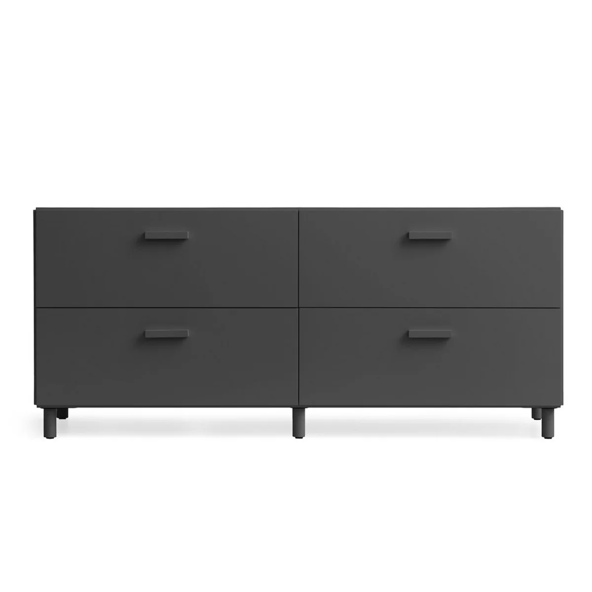 String - Relief Commode avec pieds, basse, 123 x 41 x 46,6 cm, grise