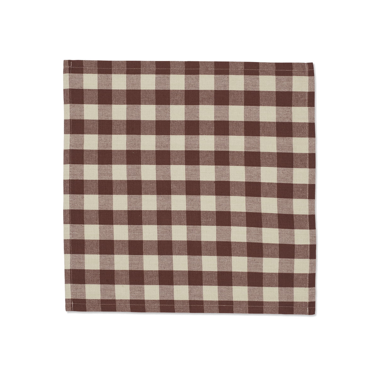 ferm living - bothy check serviette de table 40 x 40 cm, cannelle / gris-vert (lot de 4)