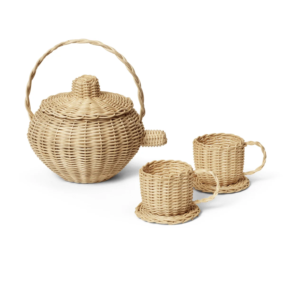 Ferm Living - Rotin Set de thé, naturel (set de 3) Ferm Living - Rotin Set de thé, naturel (set de 3)
