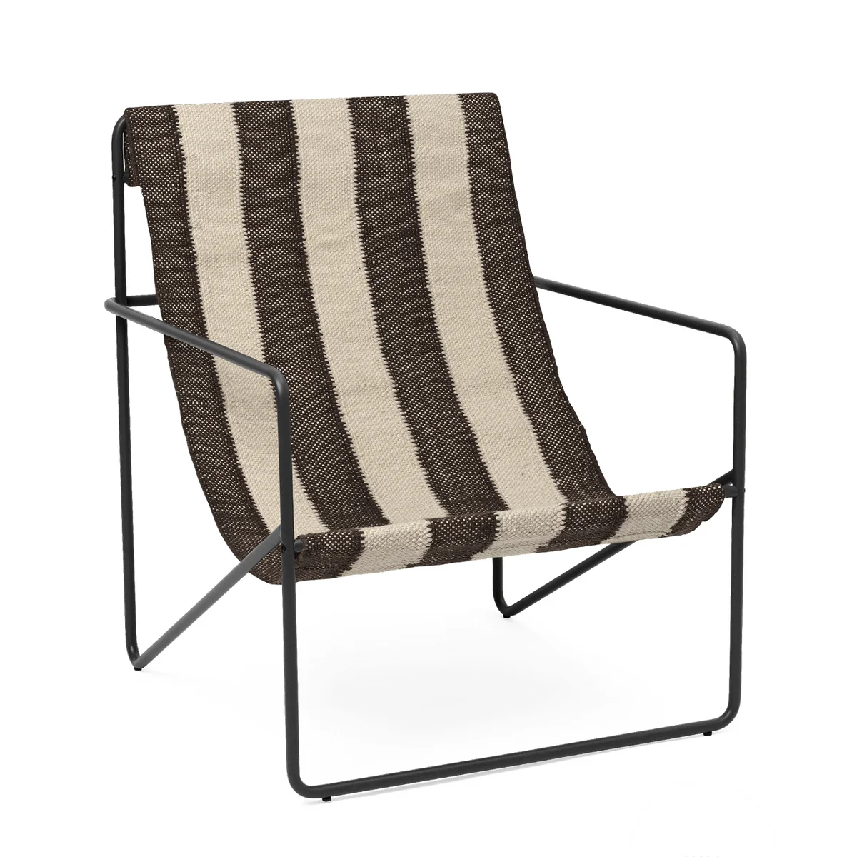 Ferm Living - Desert Lounge Chair, noir / blanc cassé / chocolat Ferm Living - Desert Lounge Chair, noir / blanc cassé / chocolat