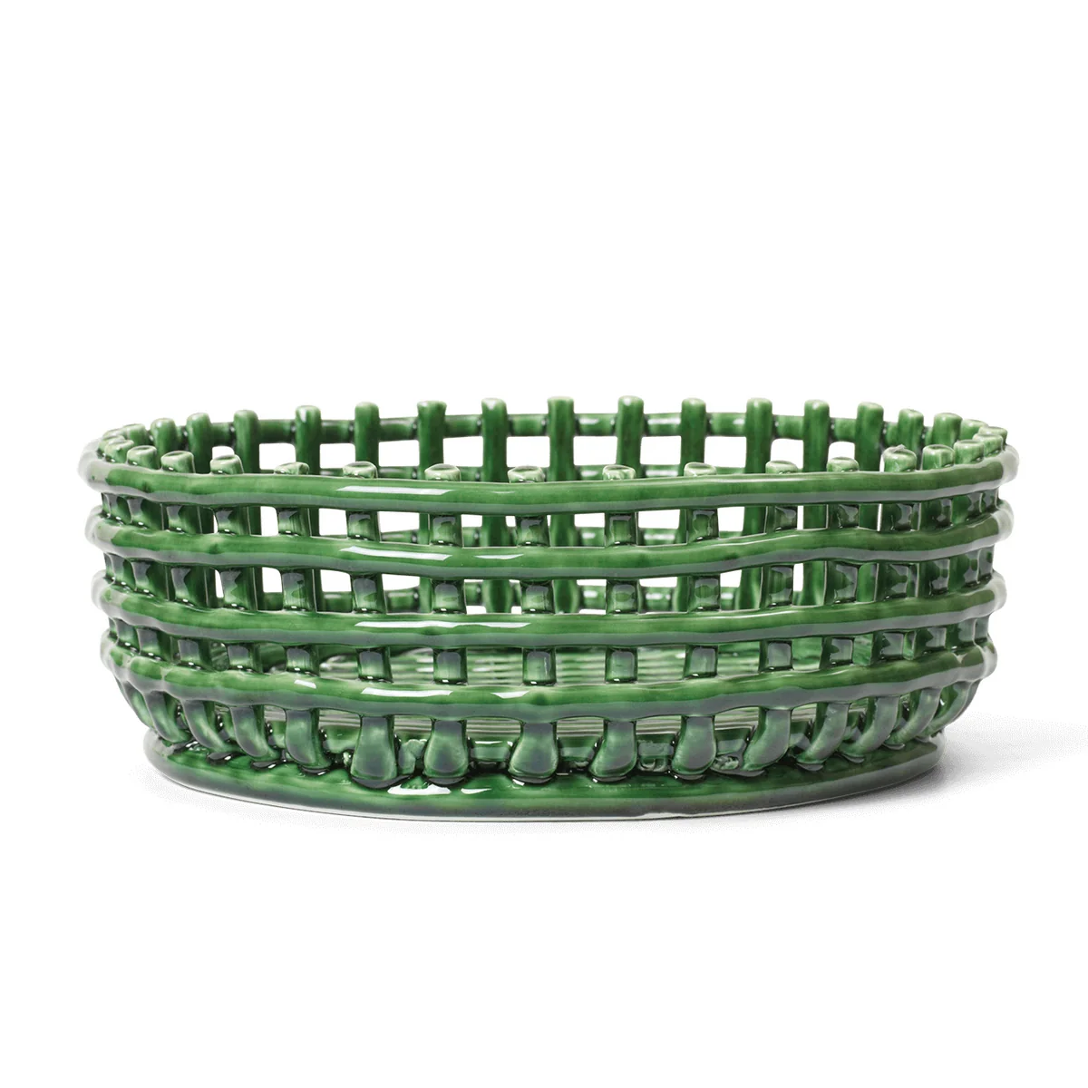 Ferm Living - Céramique Centerpiece Coupe, emerald green Ferm Living - Céramique Centerpiece Coupe, emerald green