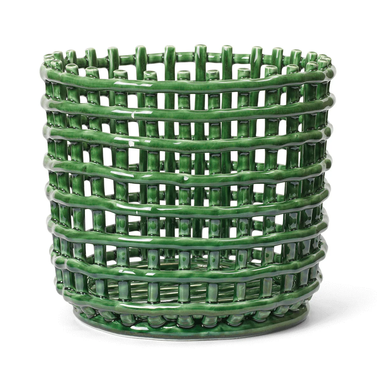 Ferm Living - Corbeille en céramique, grande, emerald green Ferm Living - Corbeille en céramique, grande, emerald green