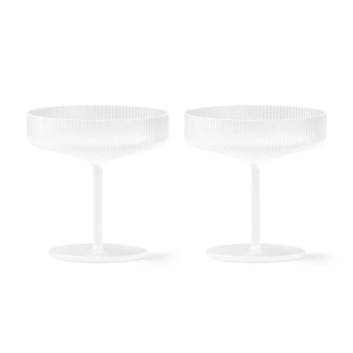 Ferm Living - Le verre Ripple Flûte à champagne (set de 2), givré Ferm Living - Le verre Ripple Flûte à champagne (set de 2), givré
