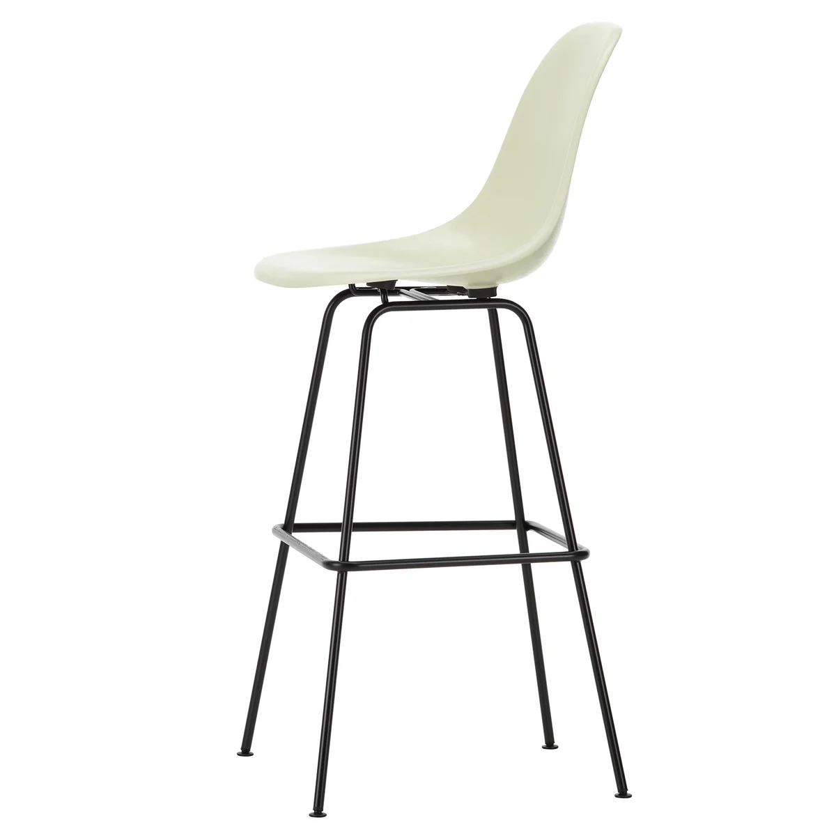 Vitra - Eames Fiberglass Chaise de bar, haute, basic dark / parchment (patins en feutre)